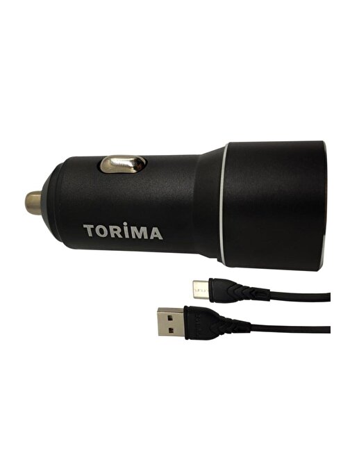 Torima Torima 2 Çıkış Max. 2.4 Amp. Mini Araç Şarj Aleti - Type C Usb Kablo