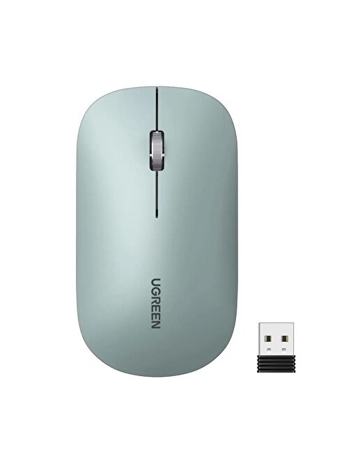 Ugreen 2.4Ghz Sessiz Tuşlu Kablosuz Optik Mouse Yeşil