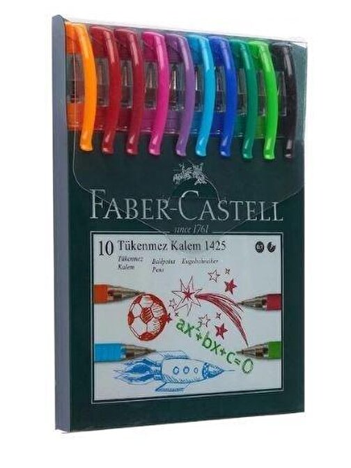 Faber-Castell Tükenmez Kalem 10'lu Karışık 1425