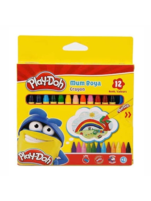 Play-Doh CR004 Çevirmesiz Kalem Mum Boya 12 Renk