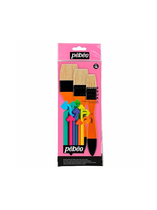 Pebeo Multi Purporse Brushes Çok Amaçlı Fırça Seti 1.5"/2"/1