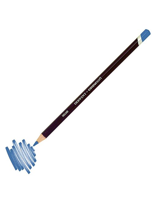 Derwent C370 Coloursoft Pencil Yumuşak Kuru Boya Kalemi Tekli Solgun Mavi