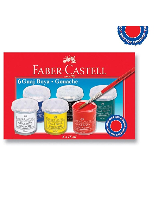 Faber Castell Şişe Guaj Boya ‎Çok Renkli 6'lı