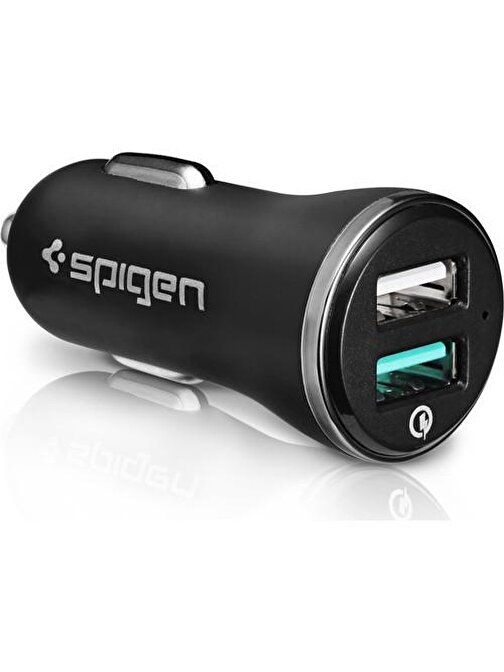 Spigen Spigen Essential 30W Hızlı Araç Şarj Cihazı 2 Port Usb Qualcomm 3.0 18W + İp (Intelligent Power Technology) 12W F27Qc - 000Cg20643