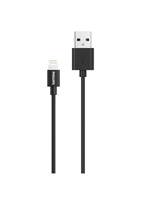Philips Apple DLC3106V MFI Lisanslı USB-A to Lıghtning Hızlı Şarj Data Kablosu 2 m Siyah