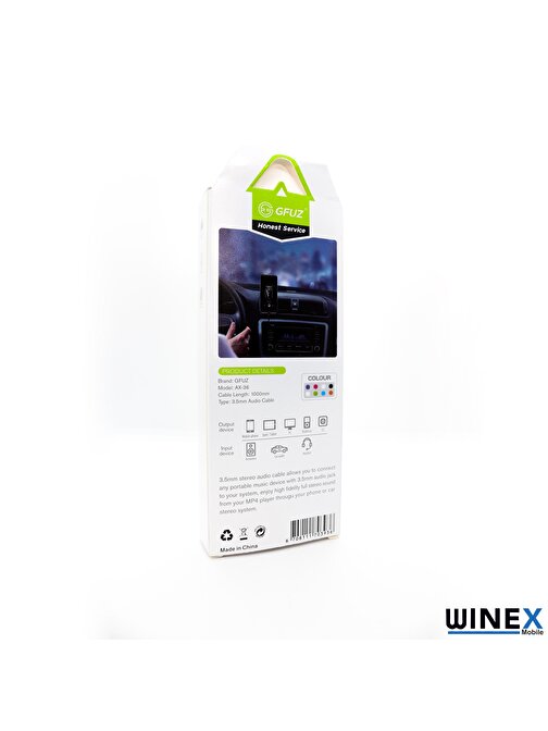 Winex AX36 Type-C Aux Ses Kablosu Siyah