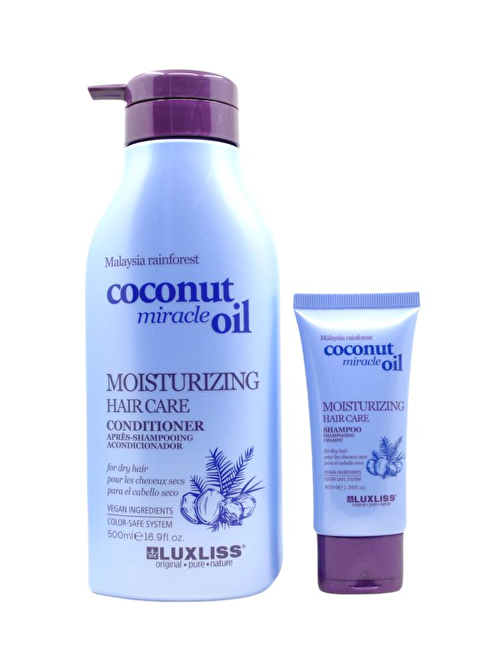 Luxlıss Coconut Miracle Moisturizing Hair Care Conditioner 500 ml Alana Şampuan Hediye
