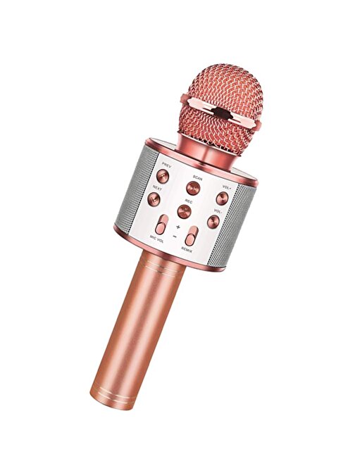 Winex UsbA+TF Sd Kart+3.5mm Aux Girişli Bluetooth Karaoke Mikrofonu Pembe