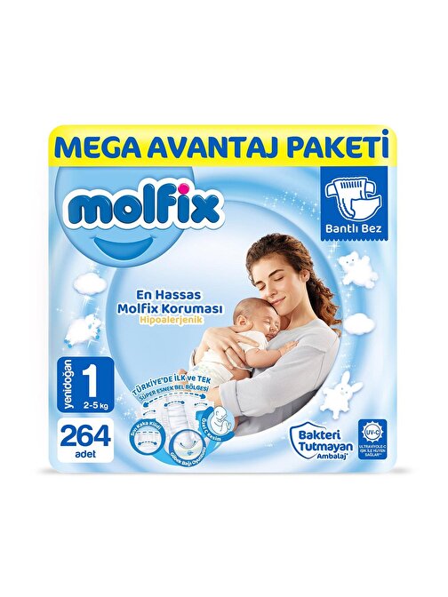 Molfix 0 - 3 kg 1 Numara Avantaj Paketi Bebek Bezi 264 Adet
