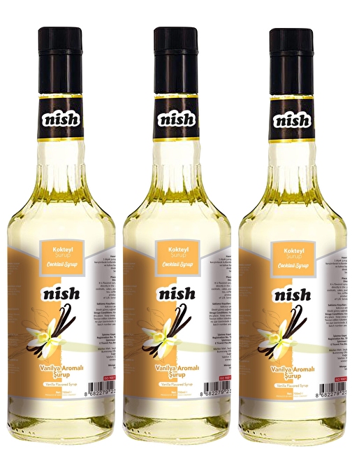 Nish Vanilya Aromalı Şurup 3 X 700 Ml