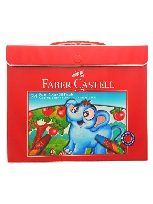 Faber Castell Plastik Çantalı Yağlı Pastel Boya 24'lü