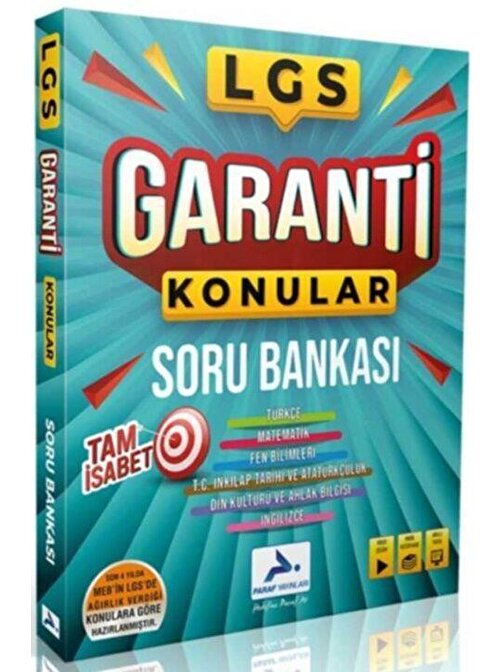 8. Sınıf LGS Tüm Dersler Garanti Konular Soru Bankası Paraf Yayınları