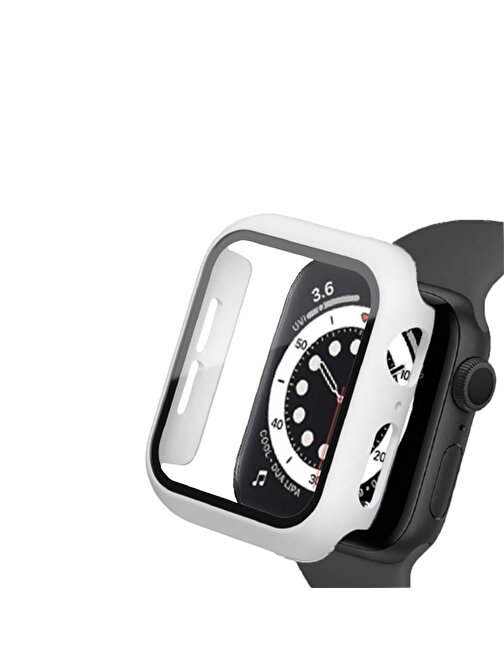 Binano Apple Watch 42 mm Sense Kasa Ve Ekran Koruyucu Beyaz