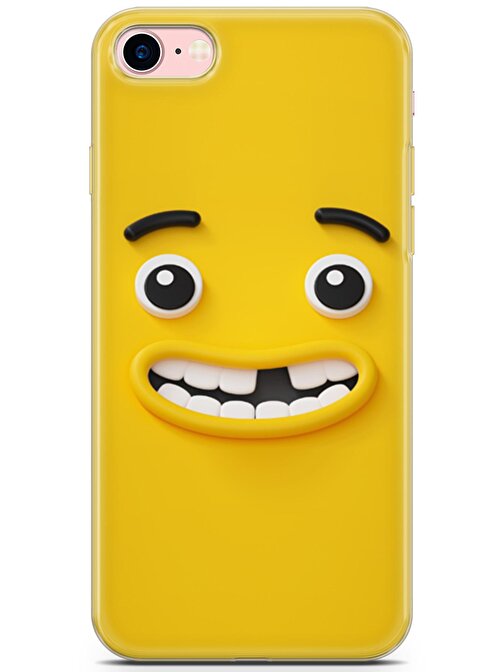 Lopard Apple iPhone 8 Uyumlu Kılıf Smile 01 Kapak Rahat Yüz