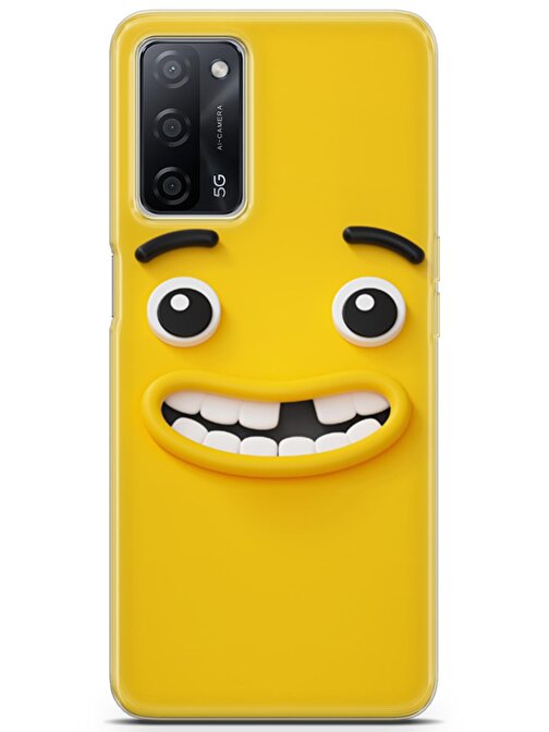 Lopard Oppo A55 5G Uyumlu Kılıf Smile 01 Kapak Rahat Yüz