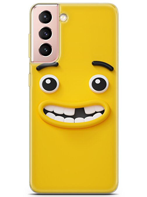 Lopard Samsung Galaxy S21 Uyumlu Kılıf Smile 01 Kapak Rahat Yüz