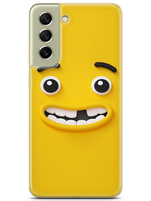 Lopard Samsung Galaxy S21 Fe Uyumlu Kılıf Smile 01 Kapak Rahat Yüz