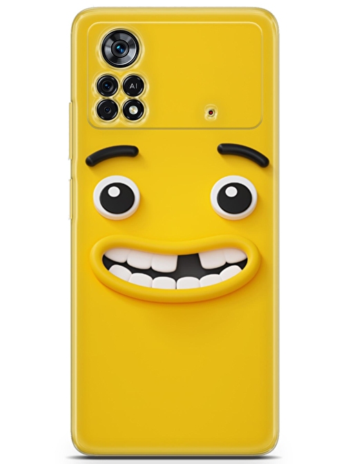 Lopard Xiaomi Poco X4 Pro 5G Uyumlu Kılıf Smile 01 Kapak Rahat Yüz