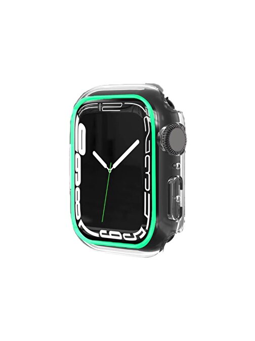 Binano Apple Watch 44 mm Fosforlu Kasa Koruyucu Yeşil