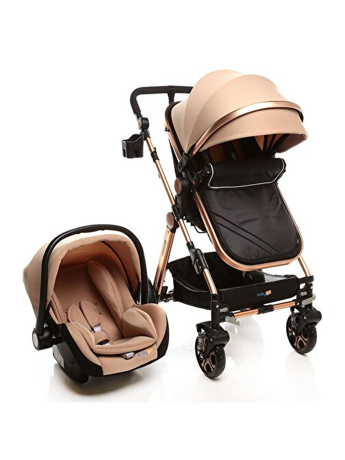 Baby Plus Canyon Travel Sistem V2 Çift Yönlü Kemerli Sırt Dayama Ünitesi Tekli Bebek Arabası Kahverengi