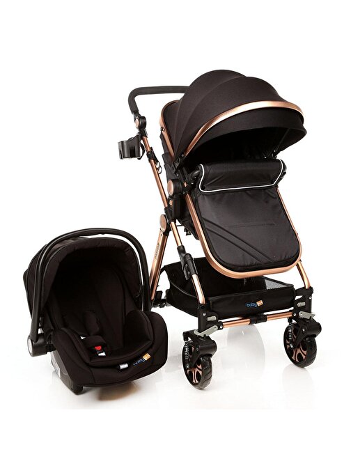 Baby Plus Canyon Travel Sistem V2 Çift Yönlü 4 Kademeli Tente Tekli Bebek Arabası Siyah