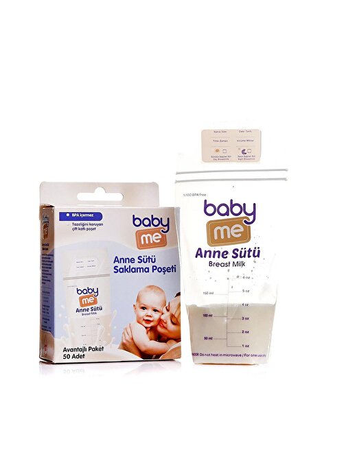 baby me  Anne Sütü Saklama Poşeti Avantajlı Paket 50 Adet