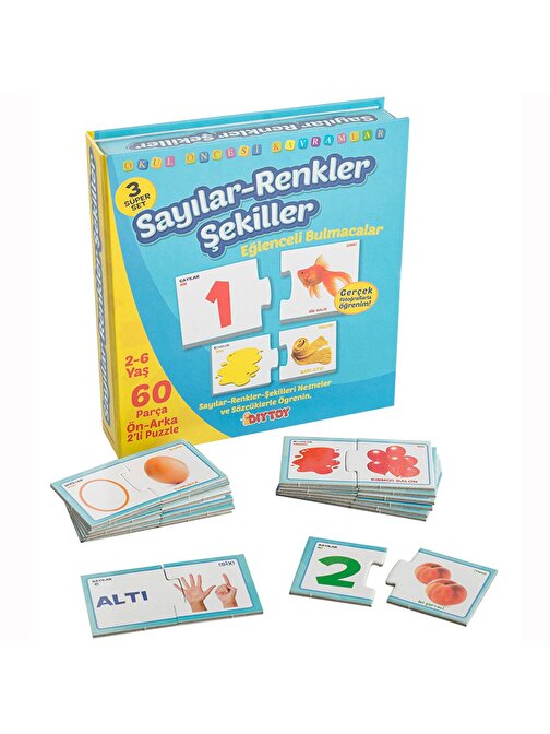 Diy Toy Okul Öncesi Sayılar - Renkler - Şekiller Kart Oyunu