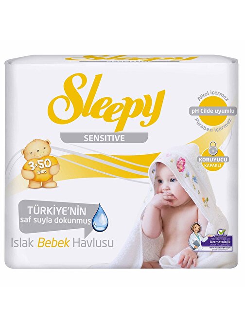 Sleepy Sensitive Bebek Islak Mendil 3 x 50 Adet