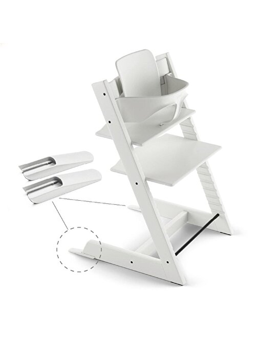 Stokke Tripp Trapp Emniyet Kemerli Plastik Mama Sandalyesi Seti Beyaz
