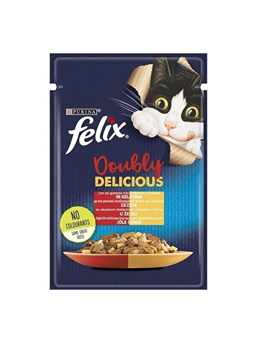 Felix Sığır Etli & Tavuklu Yetişkin Kedi Konservesi 85 Gr