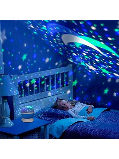 Petrix Plastik Gökyüzü Projeksiyon Bebek Odası Gece Lambası