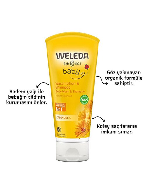 Weleda Calendula Organik Günlük Kullanım İçin Saç Ve Vücut Bebek Şampuanı 200 ml