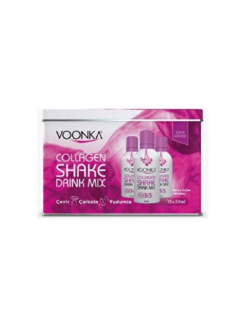 Voonka Beauty Collagen Shake Drink Mix 15 Saşe Beyaz Üzüm