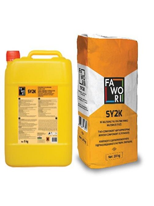 Fawori Sy2k Su Yalıtım Harcı 20 kg Toz+5 kg Sıvı Katkısı