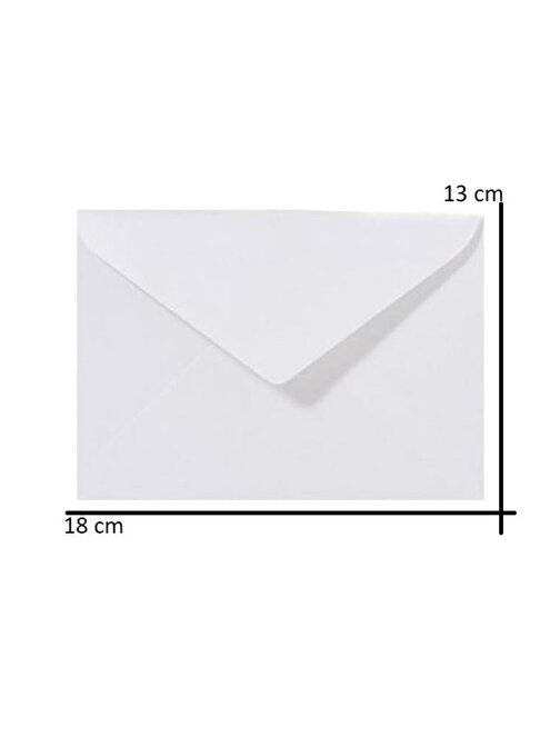 İstisna Kağıt Davetiye Zarfı 13x18 cm Beyaz 100 Adet