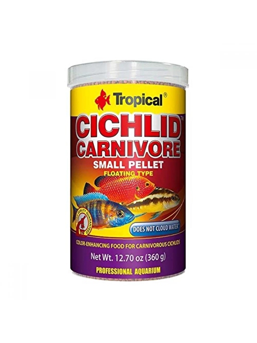 Tropical Cichlid Carnivore Small Pellet 250 Ml