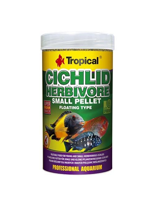 Tropical Cichlid Herbivore Small Pellet 250Ml/90G