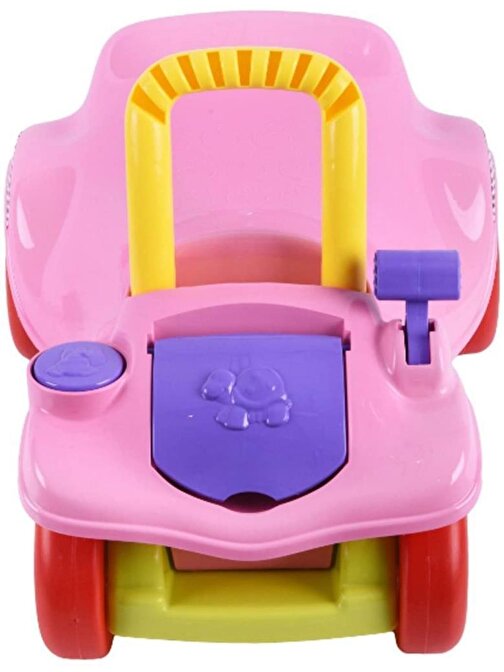 Baby Toys 2'si Bir Arada Yürüme Yardımcısı 4 Tekerlekli İlk Arabam 1 Kişilik 0 - 24 Ay Byt-5588 Pembe