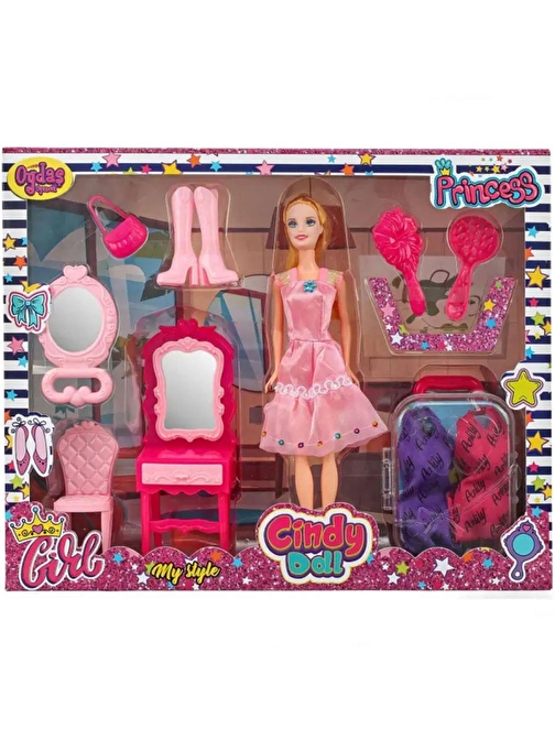 Cindy Doll Bebekli Güzellik Seti ve Bavul 02454