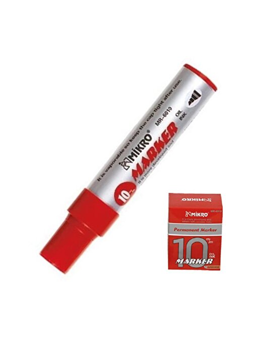 Permanent Mr-6010 Markör Marker Kesik Uçlu Koli Kalemi Kırmızı 10 mm 1 Adet