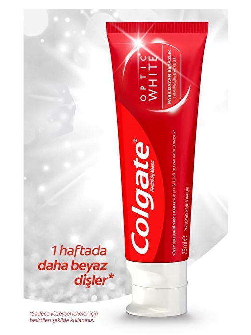 Colgate Optic White Parıldayan Beyazlık Beyazlatıcı Diş Macunu 75 ml x 2 Adet