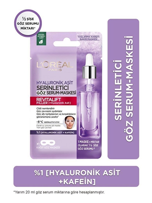 L'Oreal Paris Revitalift Filler Serinletici Göz Serum-Maskesi 11Gr