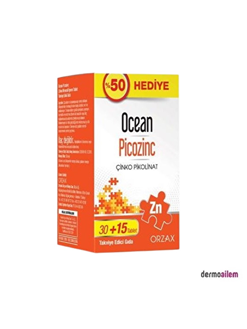 Orzax Ocean Picozinc Çinko 30+15 Tablet