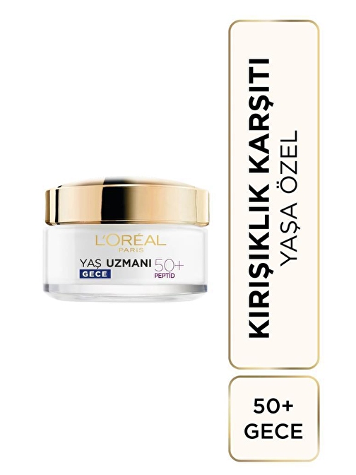 L'Oreal Paris Yaş Uzmanı 50+ Kırışıklık Karşıtı Yenileyici Gece Kremi 50 ml