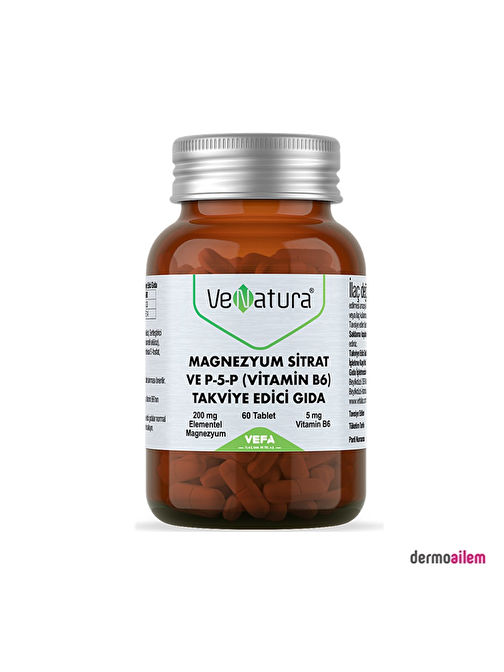 VeNatura  Magnezyum Sitrat Ve P-5-P Vitamin B6 60 Tablet