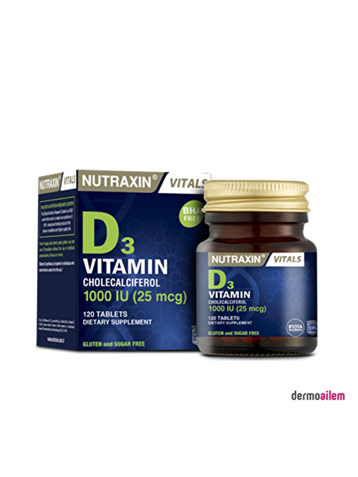 Nutraxin Vitamin D3 1000İu 120 Tablet