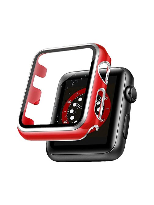 Binano Apple Watch 38 mm Star Kasa Ve Ekran Koruyucu Kırmızı