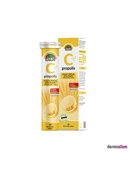 Sunlife Propolis Vitamin C 1000 Mg 20 Efervesan Tablet