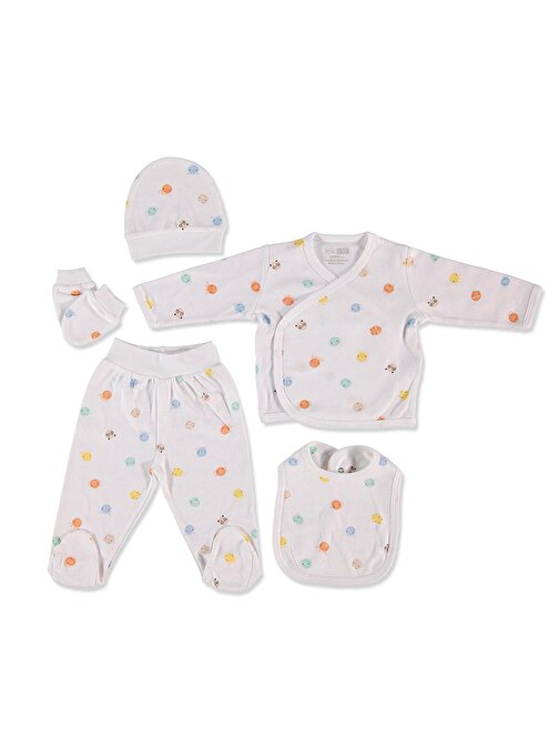 HelloBaby Yenidoğan Unisex Bebek Jungle 5'li Set Askı Hastane Çıkışı