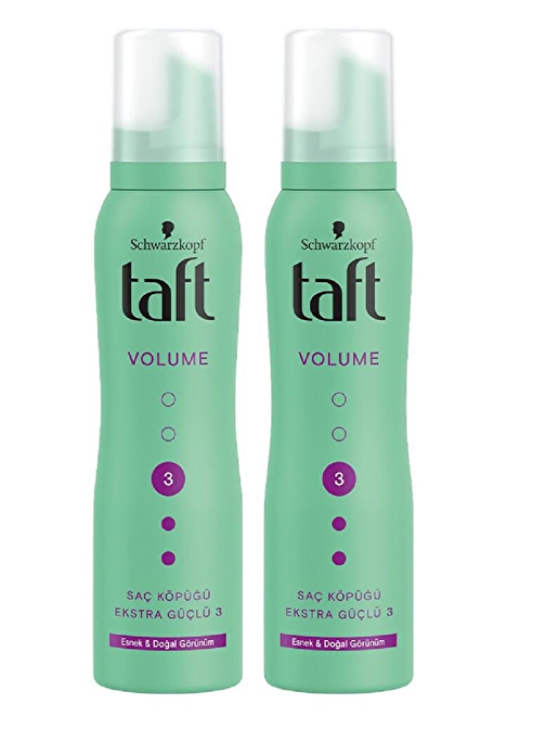 Taft No:3 Volume Hacim Saç Köpüğü Yeşil 150 ml 2 Adet